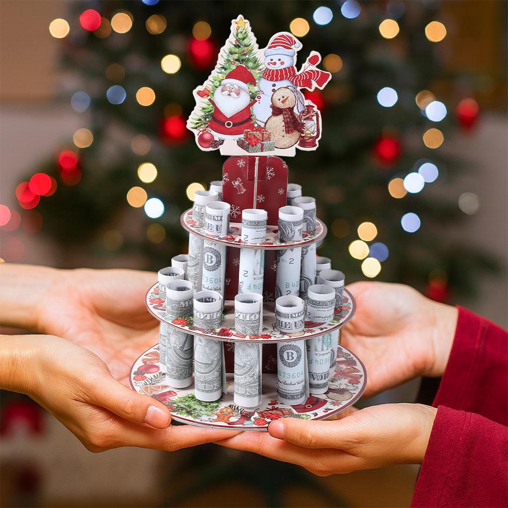 Christmas Paper Money Holder Merry Christmas Decor for Home 2025 Navidad Natal Noel Xmas Money Stand Ornament New Year Gift 2026