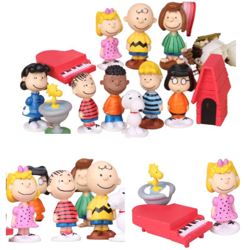 14 stuks/set Peanuts Film Snoopy Huisdier Decoratie Speelgoed Cadeau Voor Kinderen