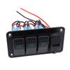12V 24V 3 Gang Rocker Switch Aluminum Panel with Voltmeter Dual USB Fast Charging Multifuntional Switch Panel for Boat