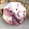1 PC Automatic Folding Umbrella - Cute Cartoon Elephant Pattern, Portable & Foldable Design with 8 Ribs, Christmas Birthday Gifts