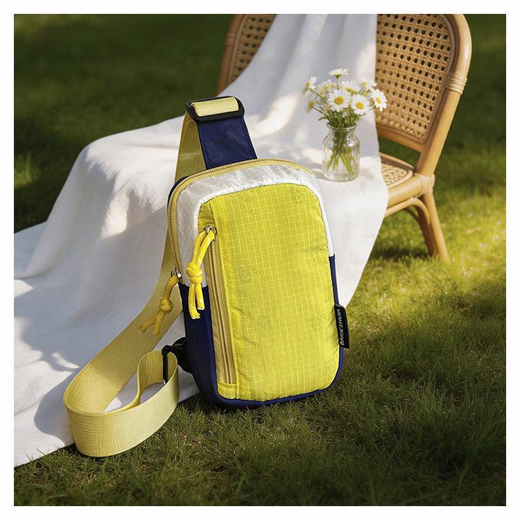 Dopamine Outdoor Waterproof Color Block Chest Bag for Men & Women – Sports Casual Crossbody Shoulder Phone Bag