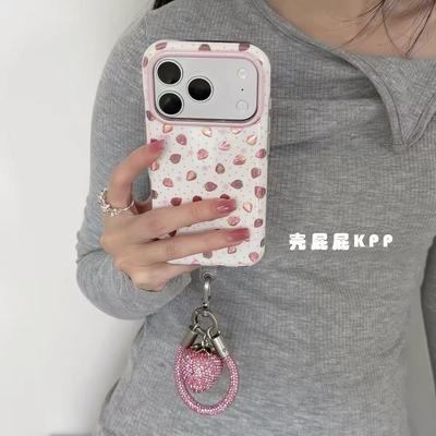 Sweet Girl Pink Cute Strawberry Ins15 for 17pro Apple 17ProMax Mobile Phone Case iPhone14