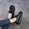 Johnature Hollow Out Thick Soled Shoes Genuine Leather Breathable Lace-up Women's Platform Sandals