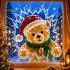 Urlaubs-Fensterdekoration 3D Weihnachts-Klebefolien, Abnehmbare Aufkleber ohne Rückstände, Weihnachtsmann bricht durch Einfache Anbringung Klebefolie Durch Glas Wandaufkleber, Festlich