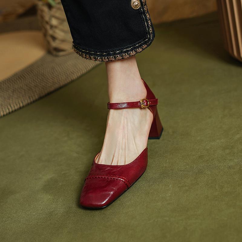 Fashion 2024 New Summer Sandals Cover Toe Sandals for Women Square Toe High Heel Sandals Gladiator Shoes Simplicity Ladies Shoes