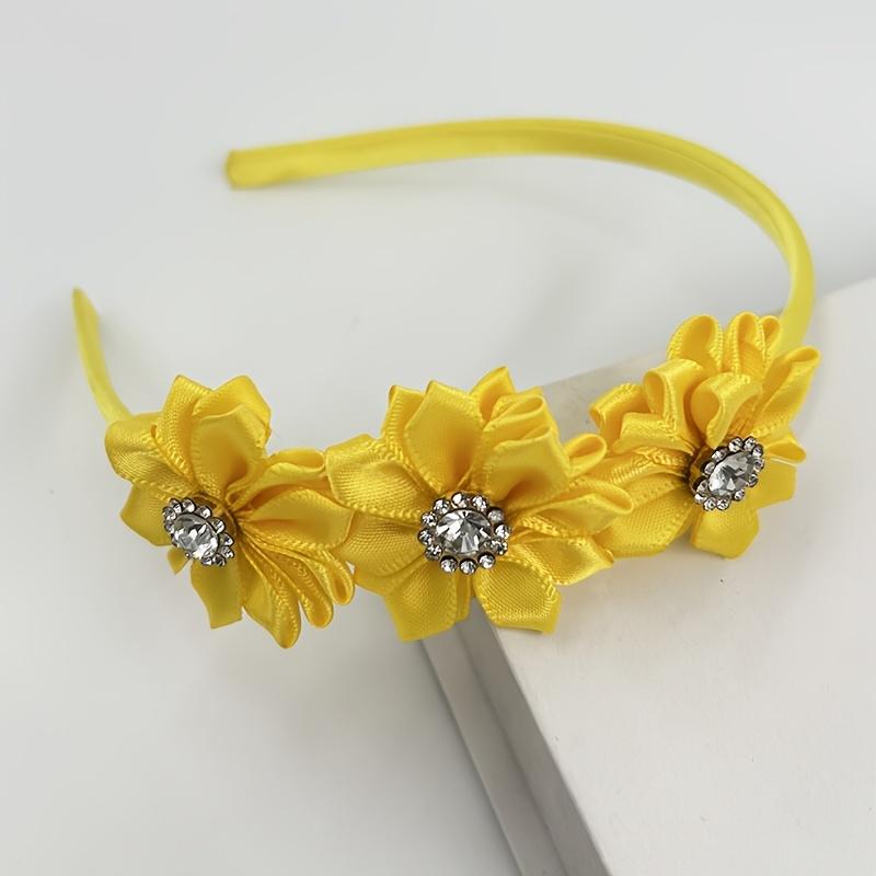 Hand Stitched Flower Rhinestone Headband Fashion Hair Accessory for Special Occasions