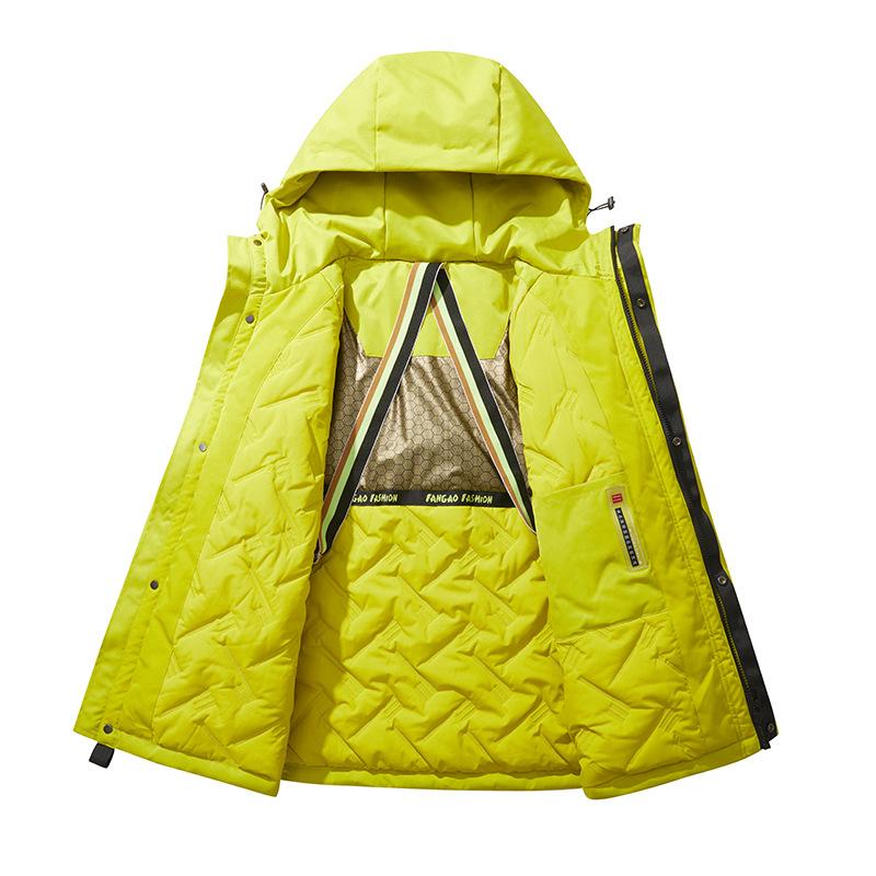 2023 Winter New High Arcade Performance Trendy Fashion Outdoor Tooling Three-proof Hooded Warm Cotton Clothes