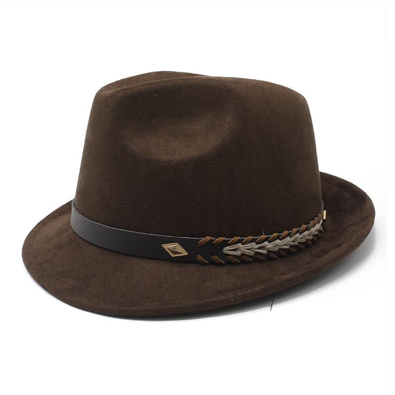 Classic Fedora Hat With Water Wave Embroidery For Men And Women