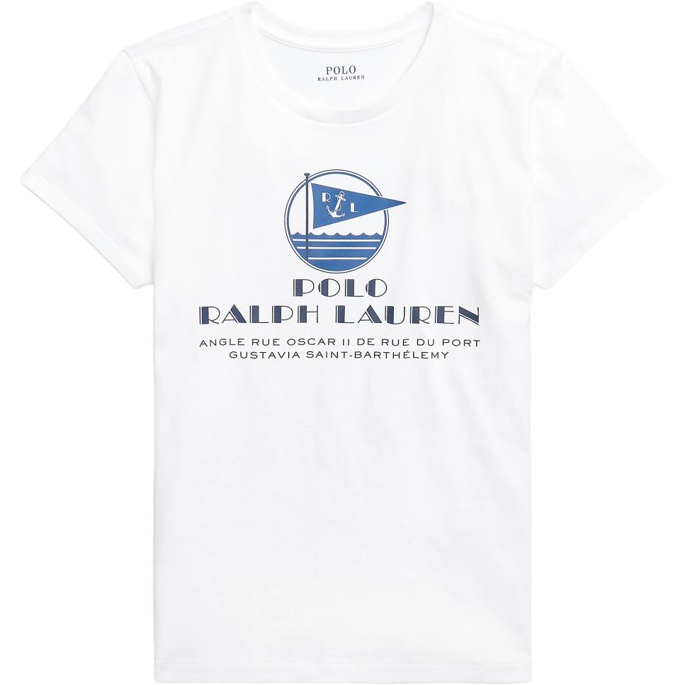 

Polo Ralph Lauren Хлопковая футболка с коротким рукавом и принтом с логотипом Классическая версия Женские топы 211827901-001 XS