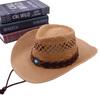 Dell Le European and American cowboy hats hollow woven straw hats women's big eaves sun protection visor summer hot spot
