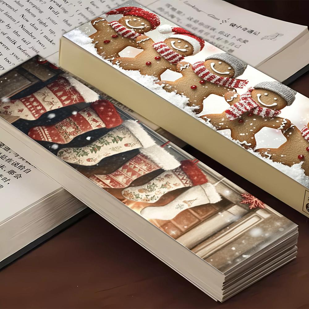 32pcs, cute Christmas bookmarks, suitable for back-to-school season, Christmas, Halloween, teachers, readers, and birthdays.
