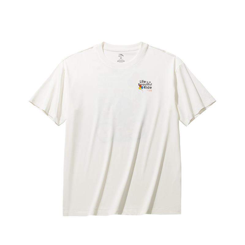 

Anta Comfortable Casual Simple Loose Round Neck Breathable Short Sleeve T-Shirt Men Tops Ivory-White 952528104-1 3XL