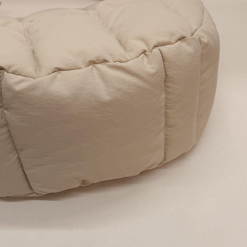 Korean Style Puffer Cloud Shoulder Bag Bow Pendant Dumpling Bag Casual Nylon Quilted Handbag  Daily