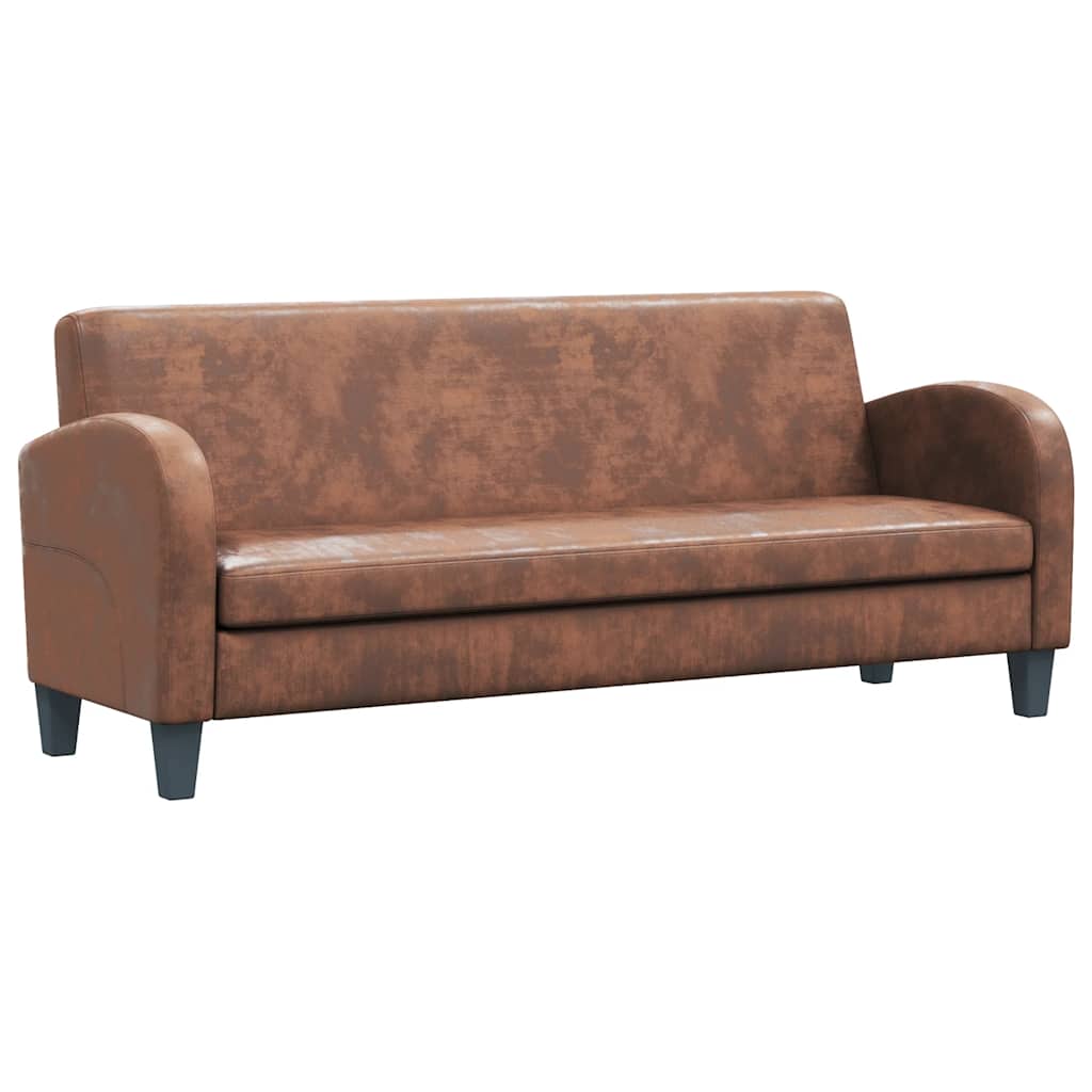 3-Sitzer-Sofa mit Wildlederimitat-Oberfläche in Braun