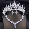 Elegant Bridal Jewelry Sets Princess 3 Pcs Tiaras and Necklace Earrings for Party Prom Birthday Wedding Hair Accessories