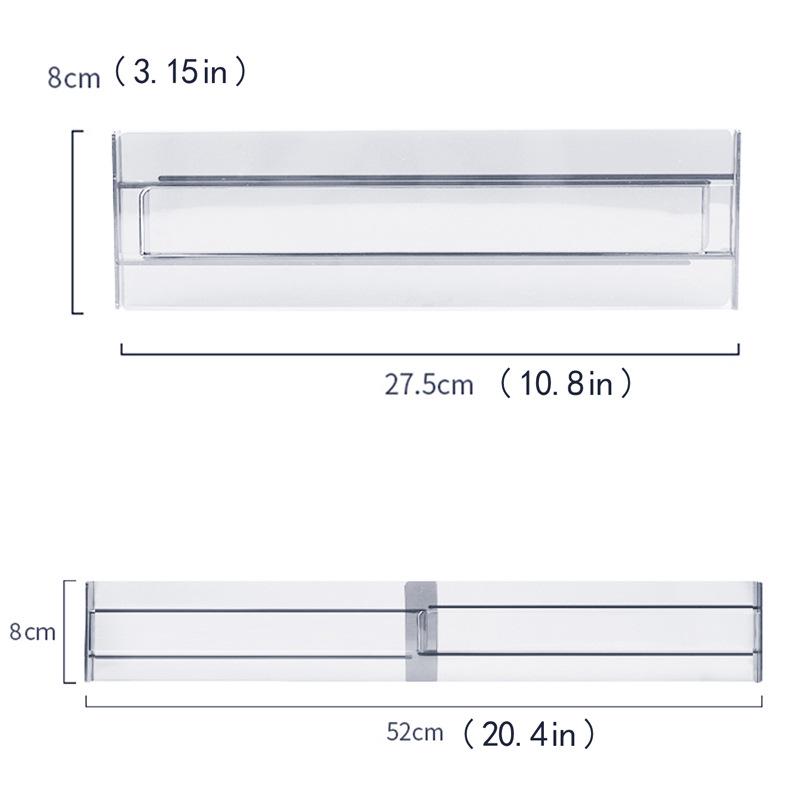 Transparent Retractable Drawer Dividers for Clothes, Kitchen, and Office Storage