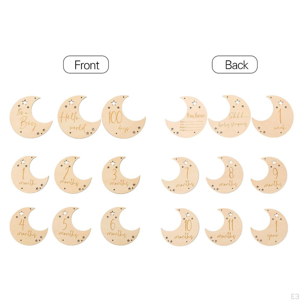 9 Piece Baby Milestone Cards for Monthly Photography And Birth Announcements