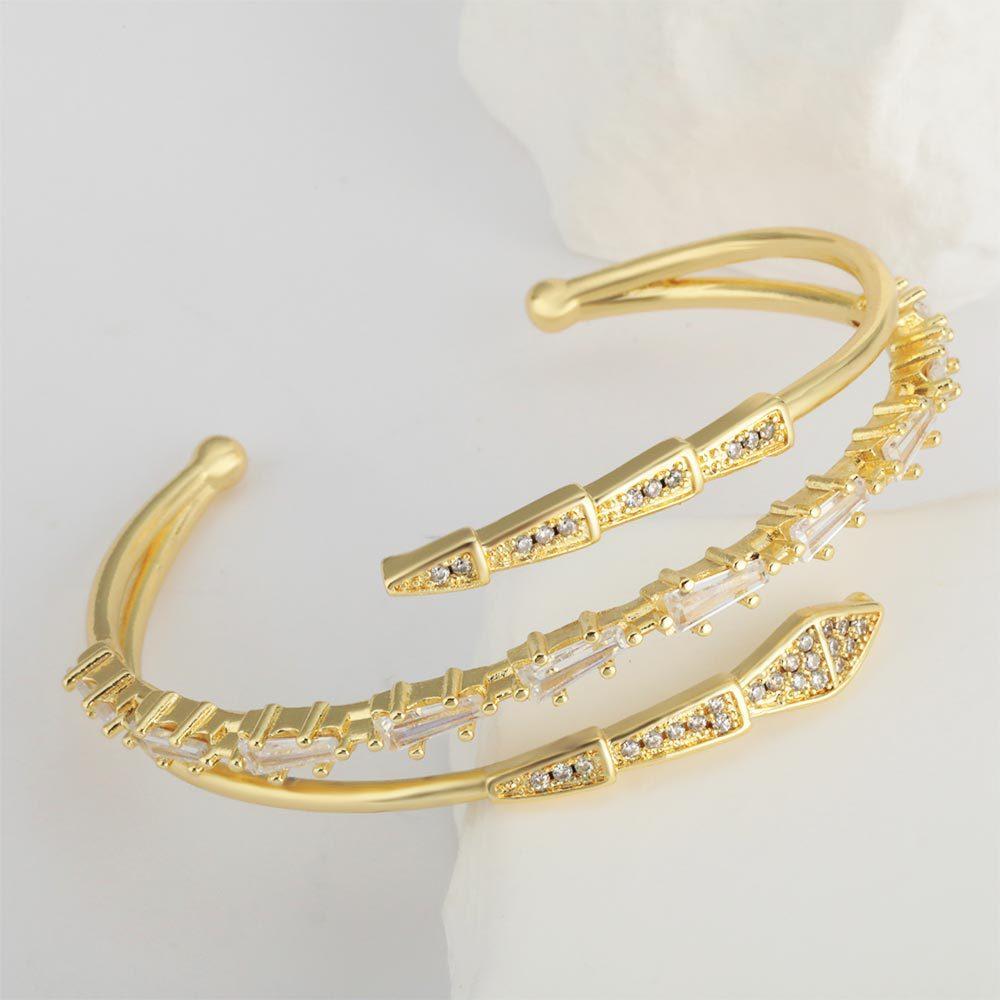Fashion Micropaved Zirconia Open Snake Bracelet High-end Jewelry One  Size(18CM~21CM)