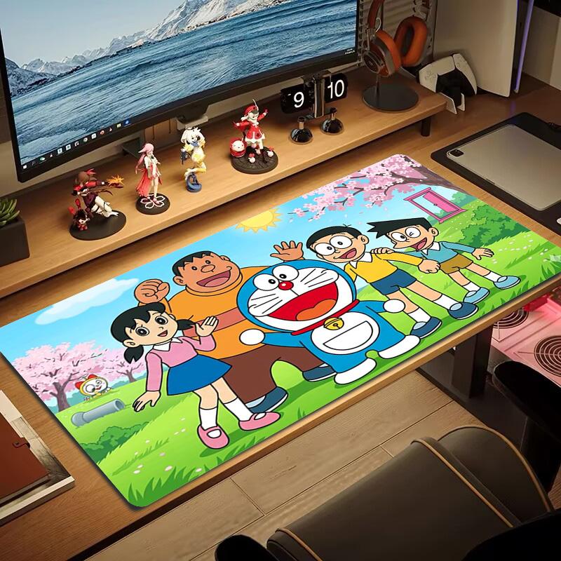 Doremon Friends Color Mouse Pad Large Gaming Table Cushion Non-slip Laptop Tablet Big Mousepad XXL Mat Mini PC Playmat With Lock edge