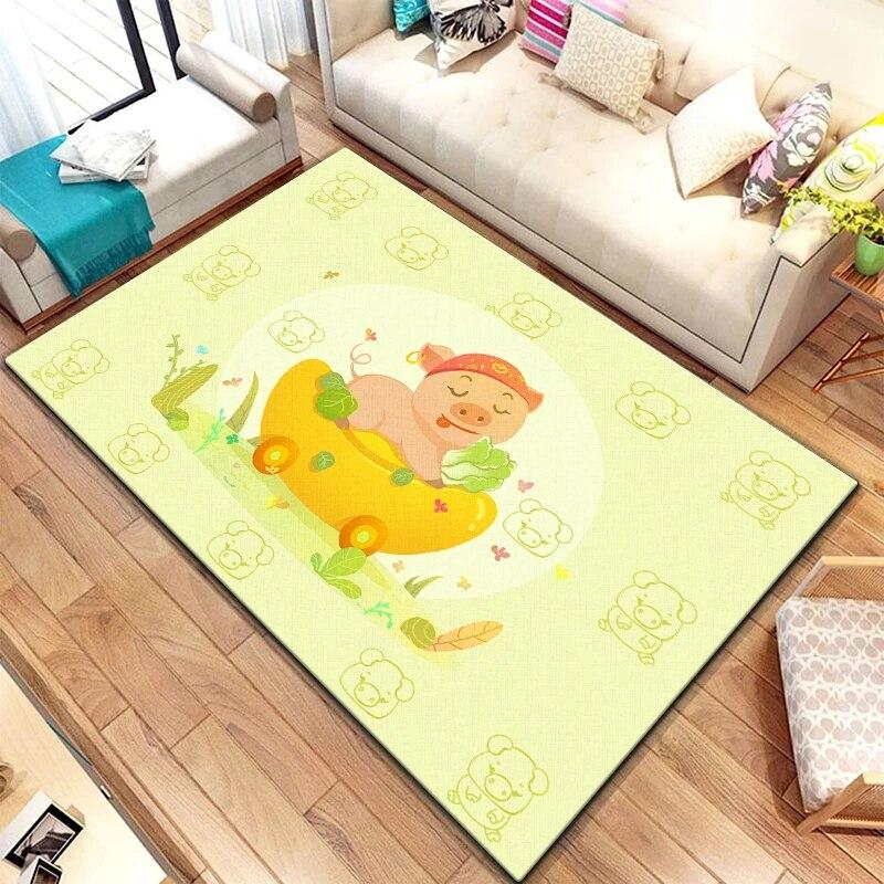 Zwölf chinesische Sternzeichen-Tiere malen Teppich für Wohnzimmer, großer Teppich, schwarzer weicher Teppich, Heimdekoration, Matten, Boho-Teppiche