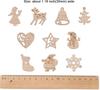 50pcs Unfinished Wooden Mini Christmas Craft Ornaments Cutouts for DIY Projects, Holiday Decor, and Home Embellishments