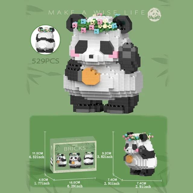 New Creative MINI Chinese Animal Panda Model Building Block MOC DIY Diamond Bricks Toys for Children Boys Girls Gifts