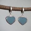 Jianjie Silver Edged Heart Shaped Pendant Earrings Women's Simple Ethnic Style Female New Ear Jewelry  Trend