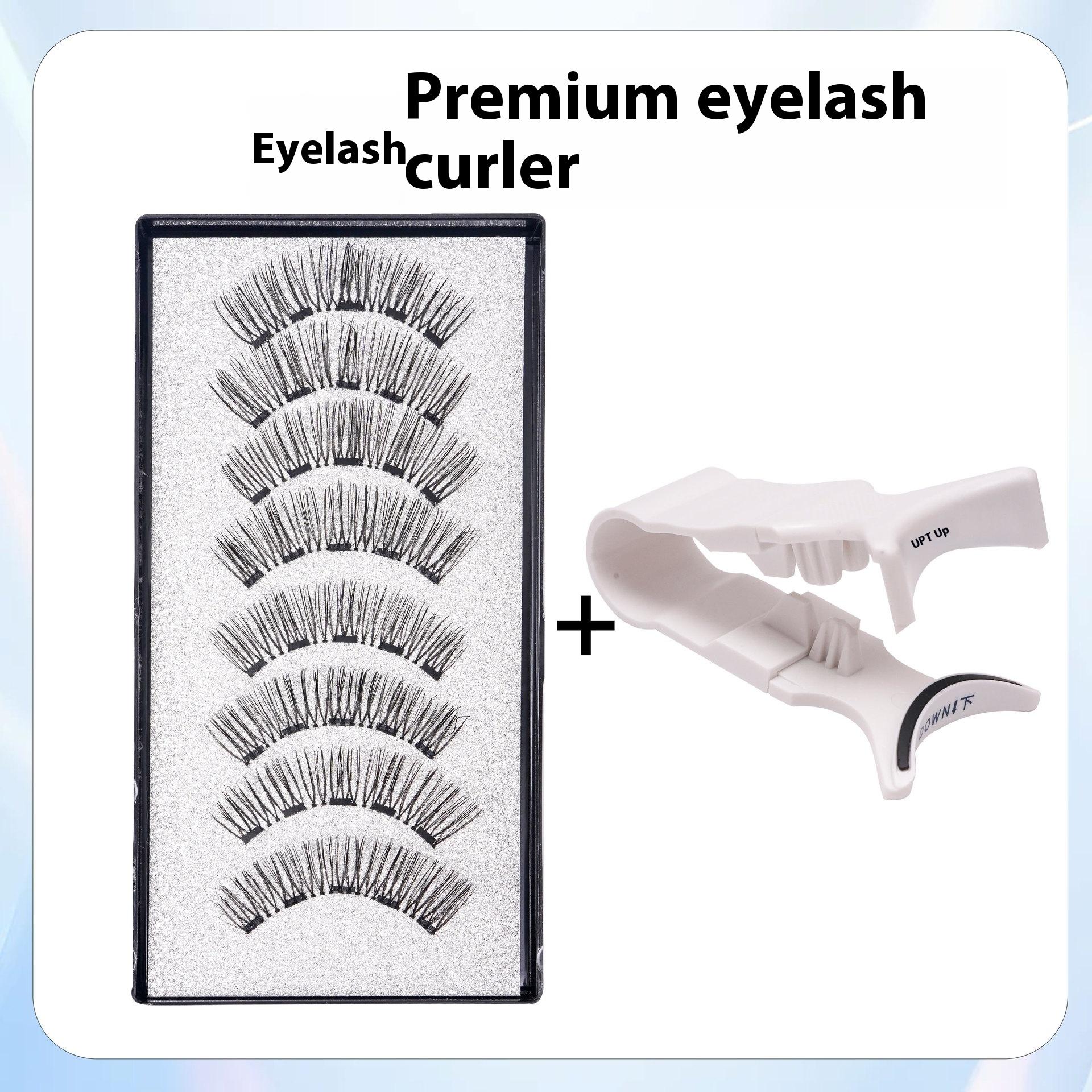 High-quality  Pairs Comfortable Multi-Eyelashes,  Reusable, Little Devil Black Stem with 5 Clip Magnetic Eyelashes Set Full Volume&Mix