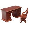 Realistic Miniature Wooden Office Desk With Chair 1/12 Scale Historical Study Room Addition For Models
