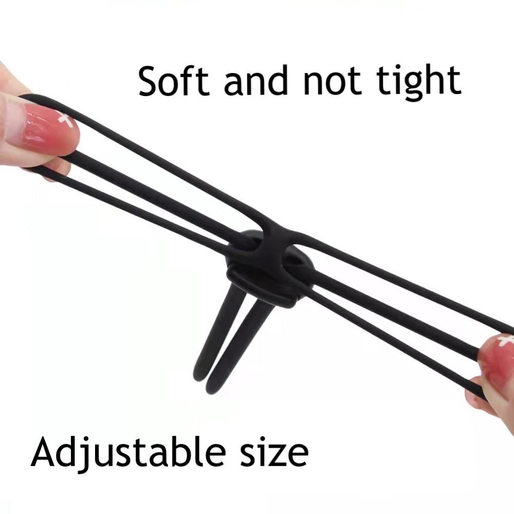 Adjustable Male Silicone Penis Lock Cock Ring Bondage Erection Delay Ejaculation Enlargement Ball Stretcher Massager Men Sex