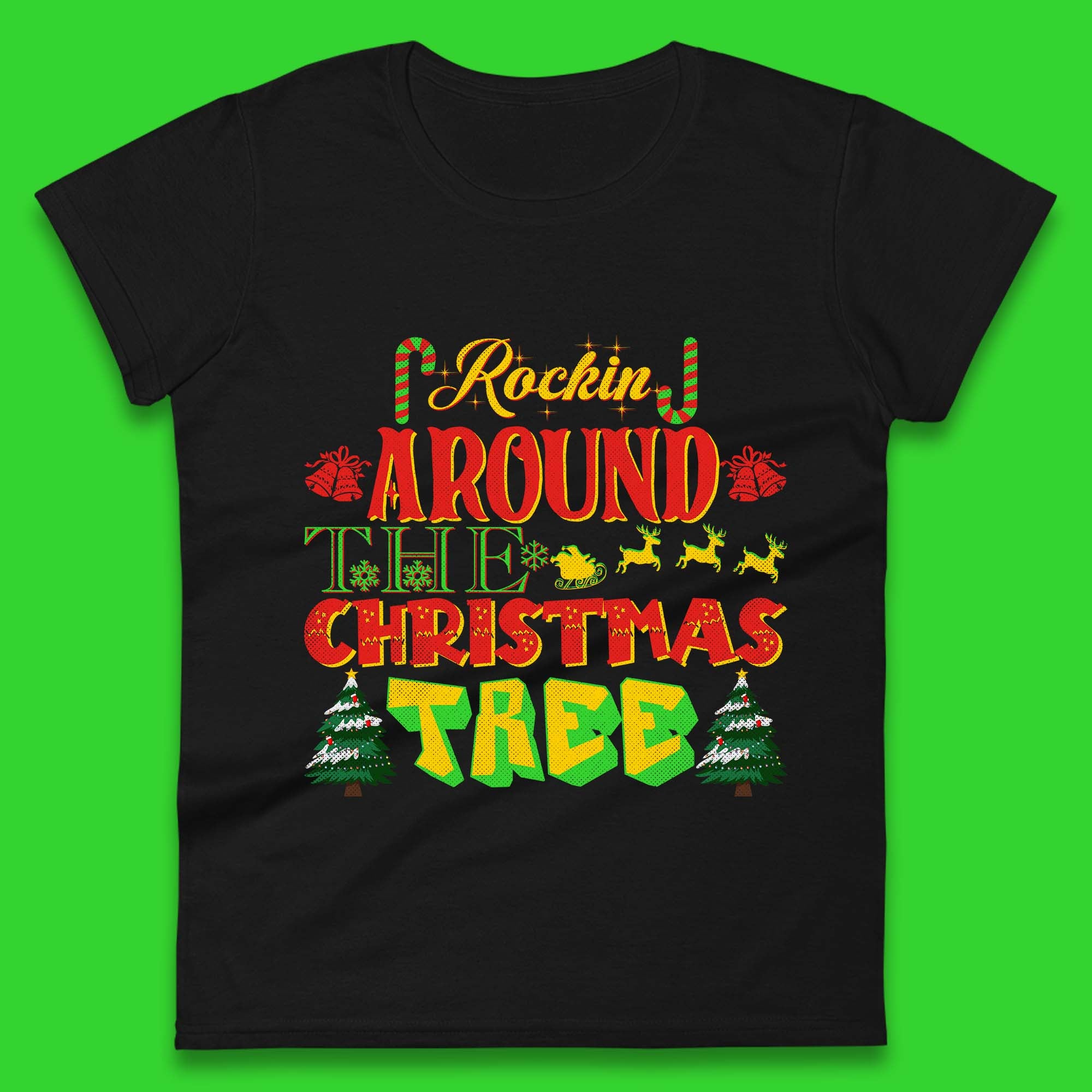 Rockin Around The Christmas Tree Womens T Shirt Mens Tops Tees Unisex Christmas Top 3XL