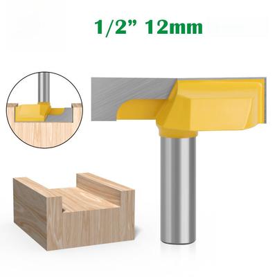 Clear Bottom Large Diameter Slotting & Flat Bottom Woodworking Milling Cutter with 1/2" Handle