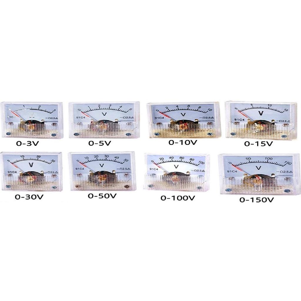0-150V DC Analog Panel Voltage Gauge 91C4 Volt Meter for Voltage Measurement Devices Pointer DC Voltmeter