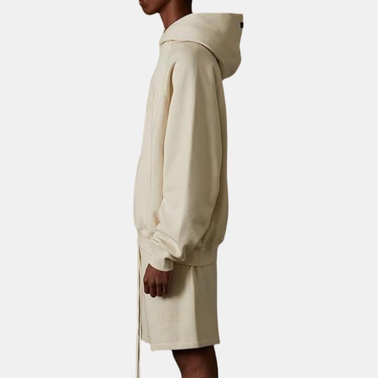 Fear Of God Essentials FW22 Essentials Hoodie Egg Shell Letter Print Flock Hooded Pullover Fleece Lined American FOG-FW22-451