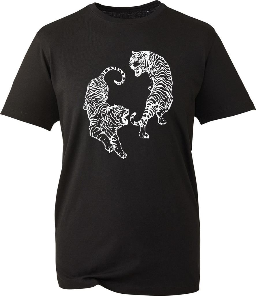 Vintage Twin Tiger Mens Unisex T-Shirt Aesthetic Roaring Tigers Graphic Gift Tee