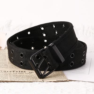 Belt Men'S Cotton Braided Adjustable Tactical Belt Alloy Double Pin Buckle Meson Men'S