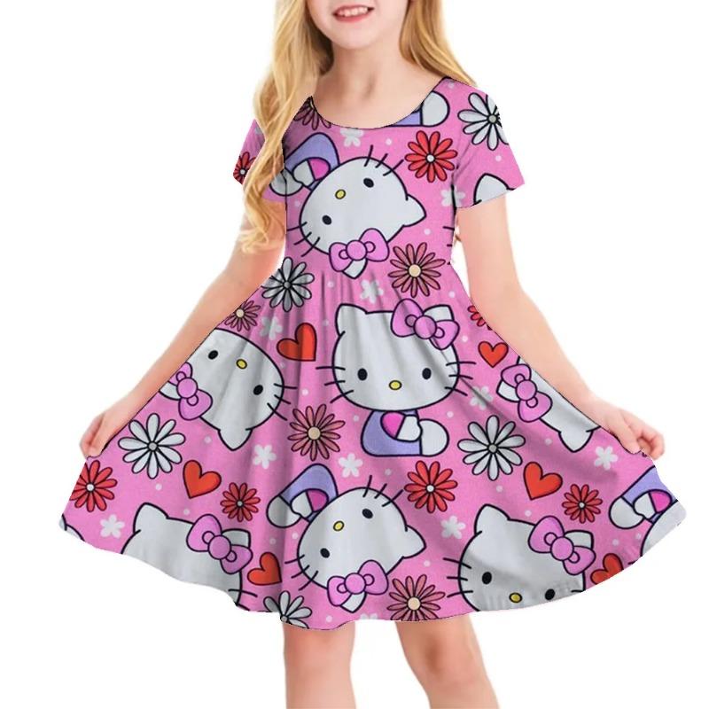 3D Printed Sanrio Hello Kitty Fashion Cartoon Pattern Cute Short Sleeved