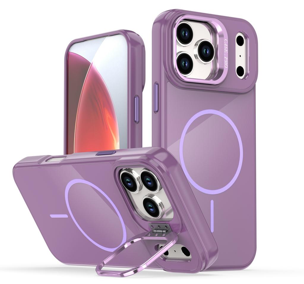 case for iphone 17 16 15 14 13 pro max Lens bracket protective cover magnetic Wireless Charging Shock Proof With Holder plain