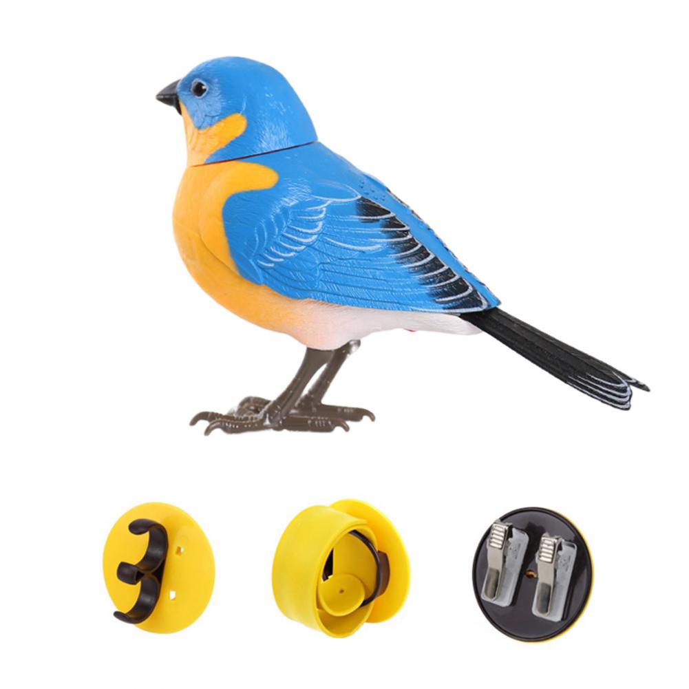 Electric Simulation Bird Toy With 3 Standing Base Sound Motion Simulation Bird Interactive Toy Movable Mouth Head Fake Bird Toy
