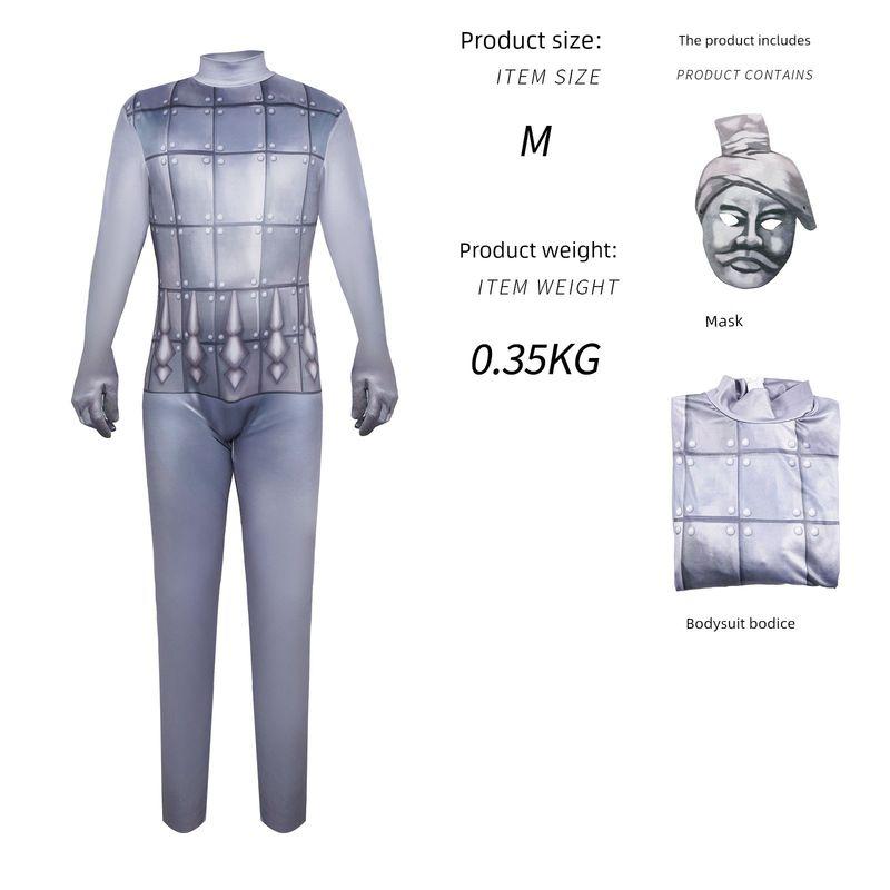 Foreign Trade Anime Terracotta Warriors Cosplay Costume Halloween Terracotta Warriors Set Cosplay Stage Performance Costume Terracotta Warriors Onesie S