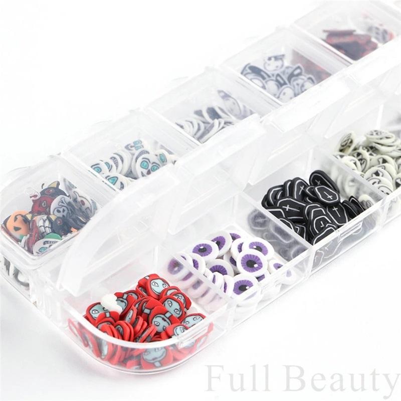 New Halloween nail art accessories ins eyes cross skull pumpkin nail art accessories nail