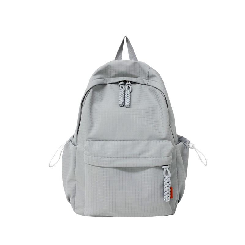 Solid Color Women's Backpack Large Capacity Student School Bag