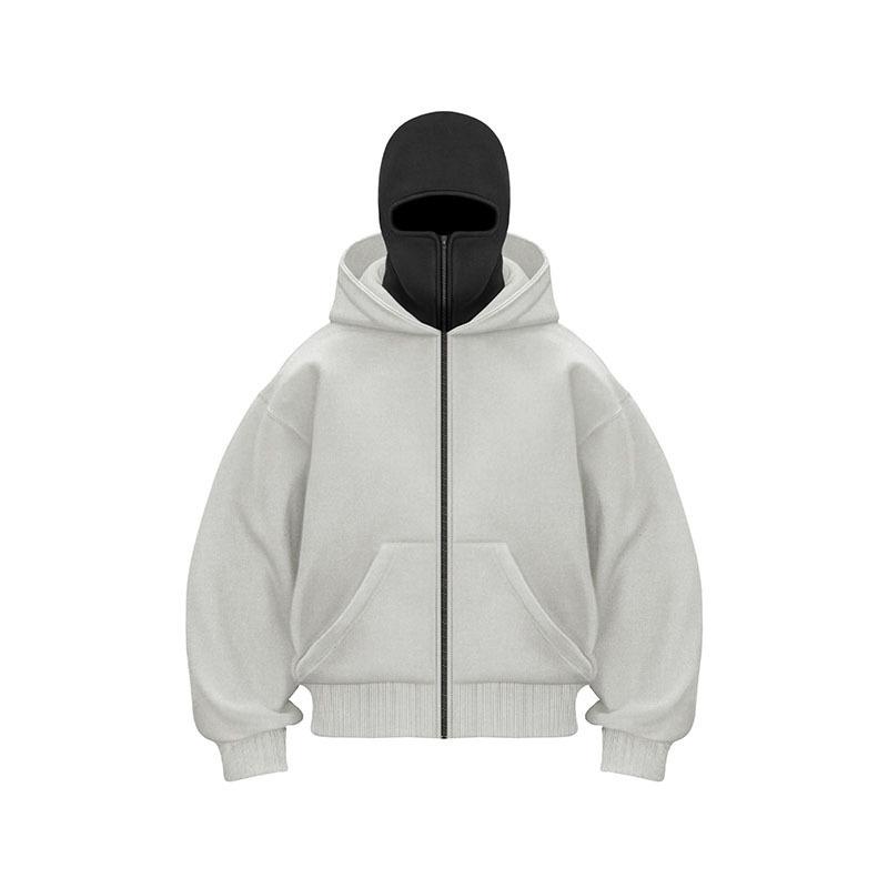 2025 Unisex Double-Head Zipper Hooded Sweatshirt with Loose Double-Hood Design