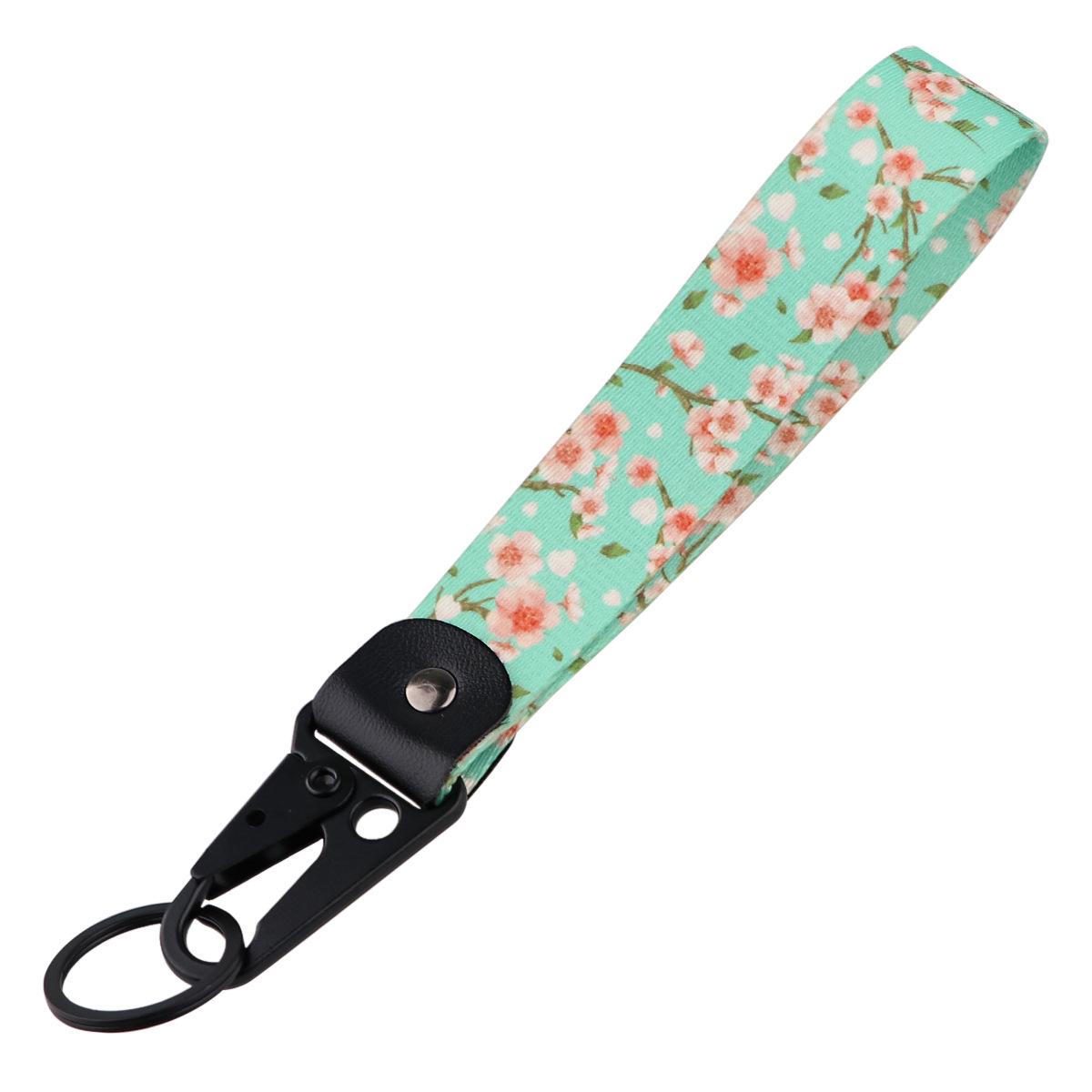 

Chickpea Cherry Blossom & Daisy Keychain Pendant - Leather & Metal Flower Ornament Gift Box