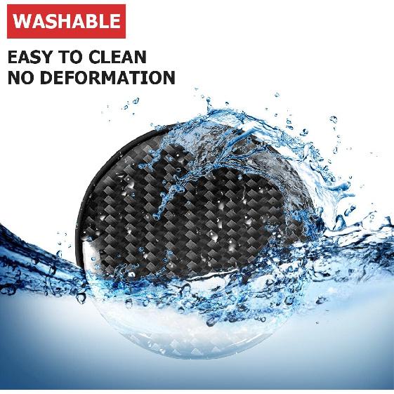 BESULEN Car Cup Holder Coaster, 2 PCS Carbon Fiber Non-Slip Embedded Coasters, Universal 2.75 Inch Cup Holder ert Coaster Pad, Sports Racing Durable