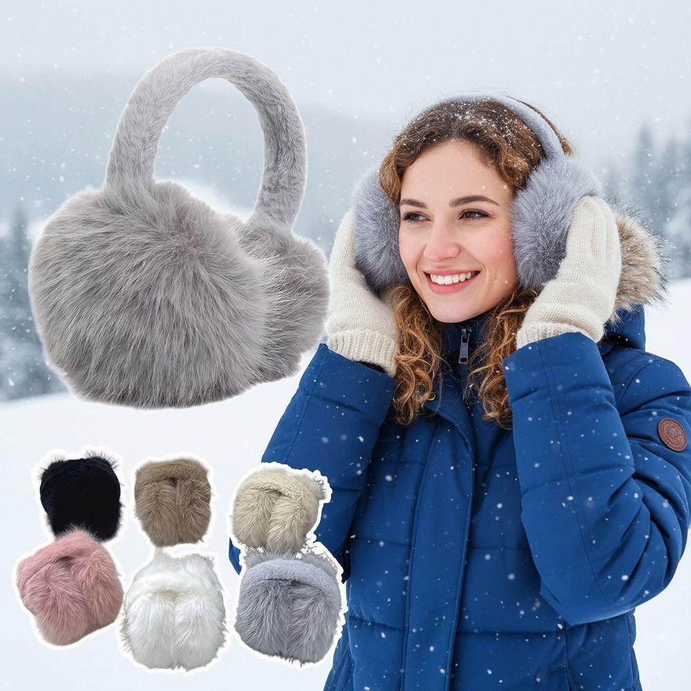 Winter Warm Folding Ear Warmer Thickened Soft Plush Earflaps  For Women Men Outdoor