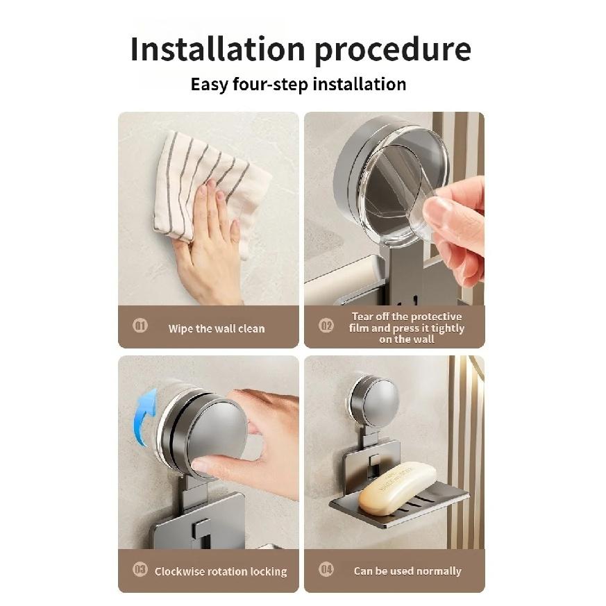 No-Drill Suction Cup storage rack soap storage rack Toilet drain box Wall-mounted bathroom soap storage rack Household soap box