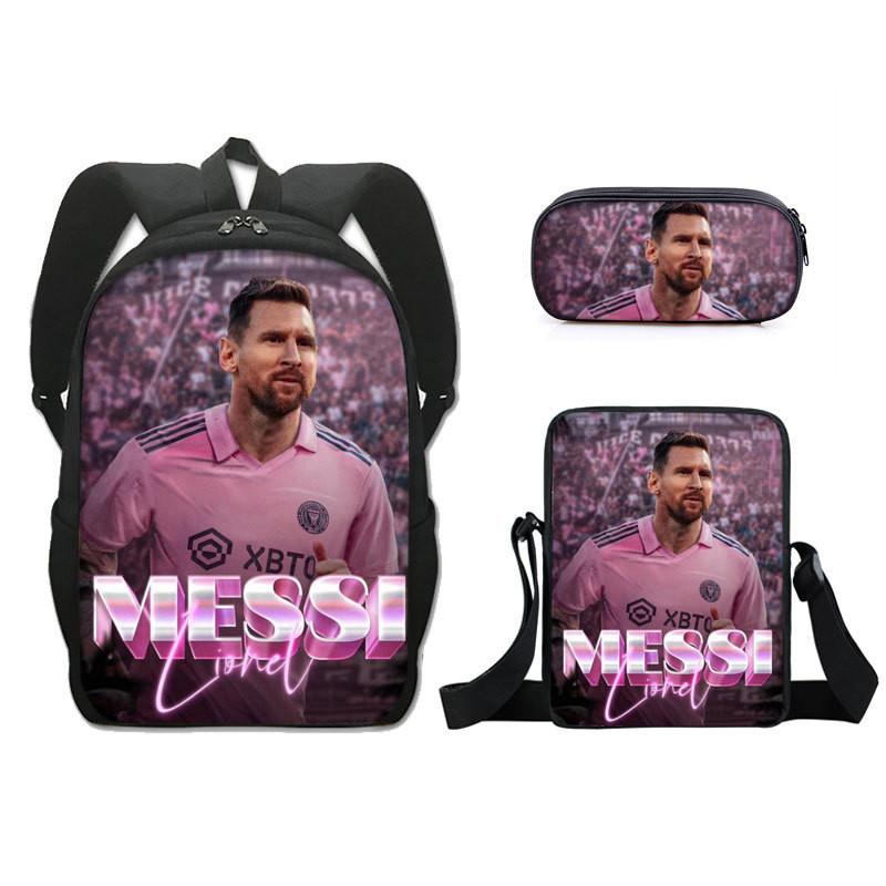 Modern Miami Messi Backpack Set With Breathable Polyester And Lightweight Design For School Use