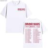 T-shirt Bruno Mars The RoUnisextic Tour per Unisex Donna Hiphop Streetwear Top Oversize 100% Cotone T-Shirt BM4