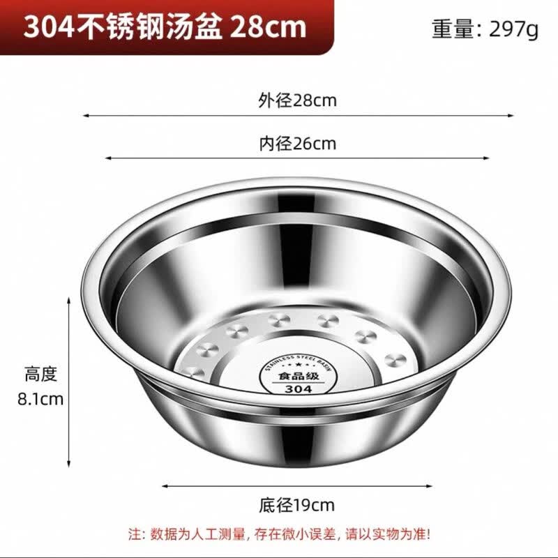 Food Grade 316 Stainless Steel Rice Bowl